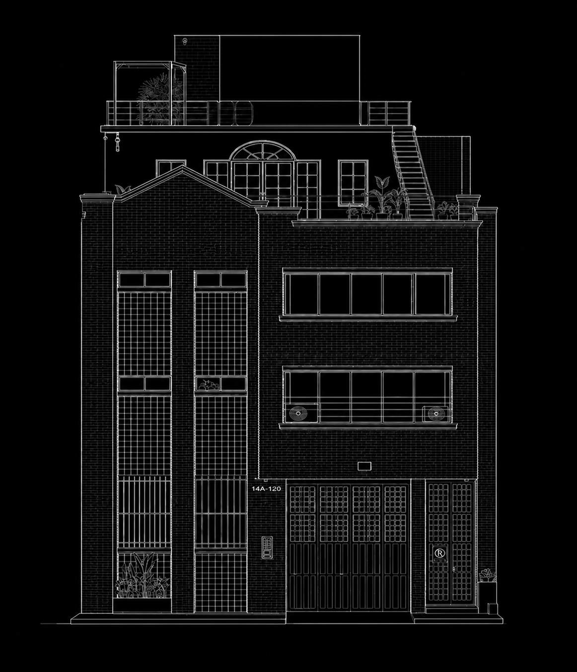 Alzado frontal del edificio DYPA Studio